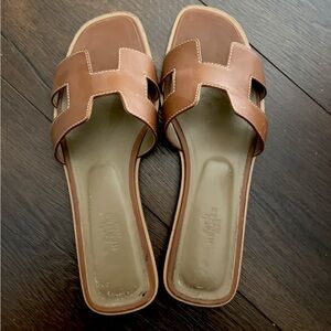 Hermes Gold oran sandals (old style)